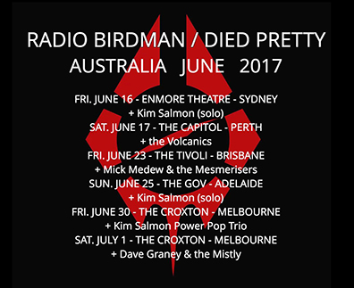 Radio Birdman Australian Tour Dates 2017